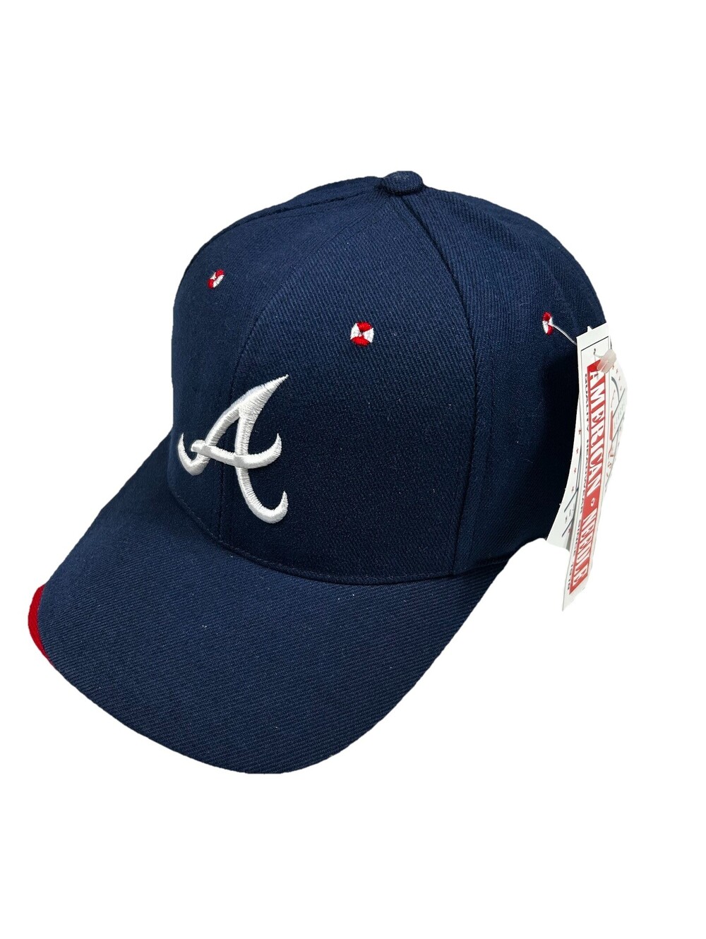 Atlanta Braves MLB Baseball Navy American Needle Strapback Vintage Cap Deadstock